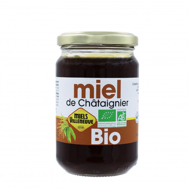 Miel de Châtaignier Bio 375 g Miels Villeneuve