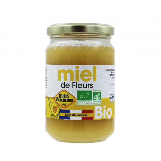 Miel de Fleurs Bio 375 g Miels Villeneuve