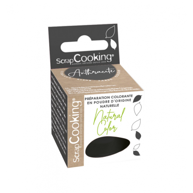 Colorant Alimentaire Naturel en Poudre Noir Anthracite 3g Scrapcooking