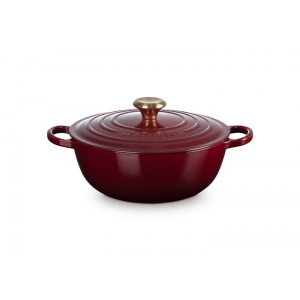 Marmite en Fonte 26 cm Garnet Bouton Doré Le Creuset Signature Marmite en Fonte 26 cm Garnet Bouton Doré Le Creuset Signature