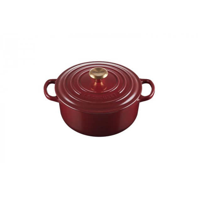 Cocotte en Fonte Ronde 20 cm Rhône Bouton Doré Le Creuset Signature