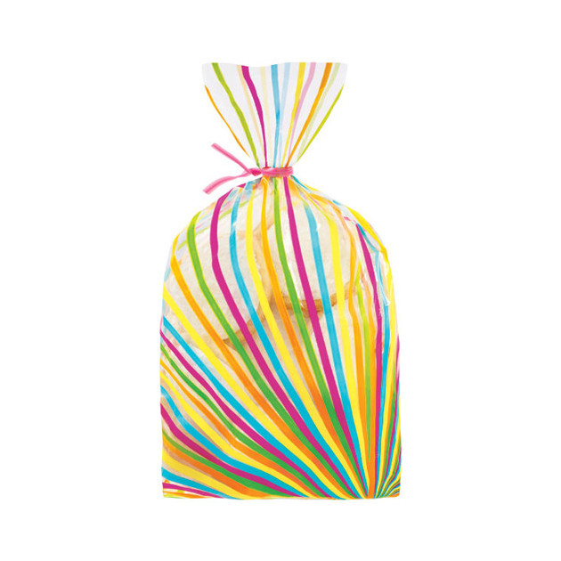 Sachet a confiserie lignes multicolore x20 Wilton