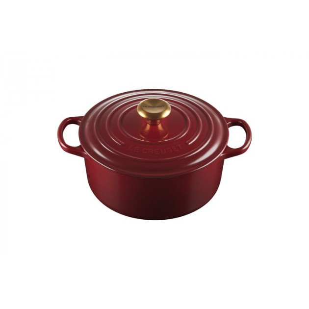 Cocotte en Fonte Ronde 24 cm Rhône Bouton Doré Le Creuset Signature