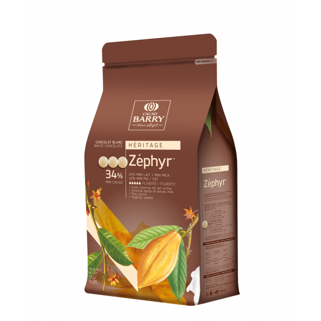 Chocolat Blanc Zephyr 34 % pistoles 1 kg