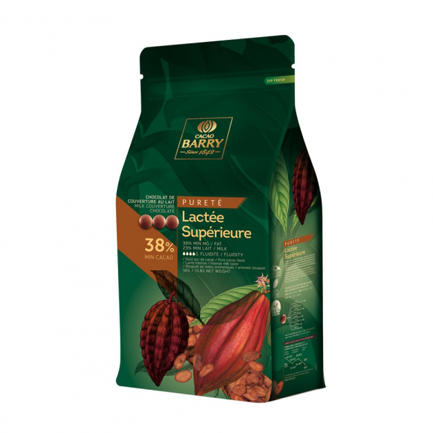 Chocolat Lactee superieure 38.2% pistoles 5 kg barry