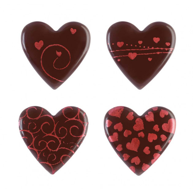 Cœurs en Chocolat Imprimés 3cm (x160) Florensuc