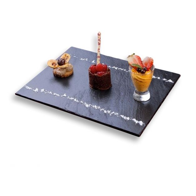 Assiette Ardoise carré 25 X 25 cm par LeBrun Assiette Ardoise carré 25 X 25 cm par LeBrun