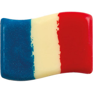 Décors en Chocolat Blanc Drapeau de la France 40x30 mm (x120) Florensuc Décors en Chocolat Blanc Drapeau de la France 40x30 mm (x120) Florensuc