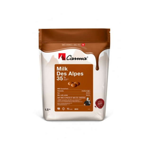 Chocolat au Lait Milk des Alpes 35% 1.5 Kg Carma