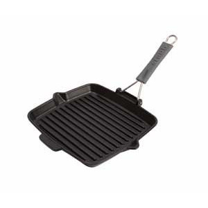 Gril en fonte carré 24 x 24 cm Manche Silicone Staub