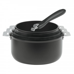 Lot de 3 Casseroles Aluminium avec 1 Poignée Noire Cookway Amovible Lot de 3 Casseroles Aluminium avec 1 Poignée Noire Cookway Amovible