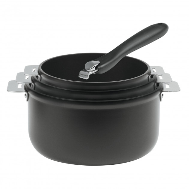 Lot de 3 Casseroles Aluminium avec 1 Poignée Noire Cookway Amovible