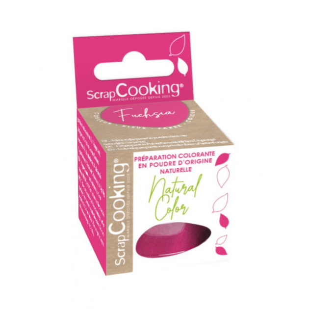 Colorant Alimentaire Naturel en Poudre Rose Fuchsia 10g Scrapcooking