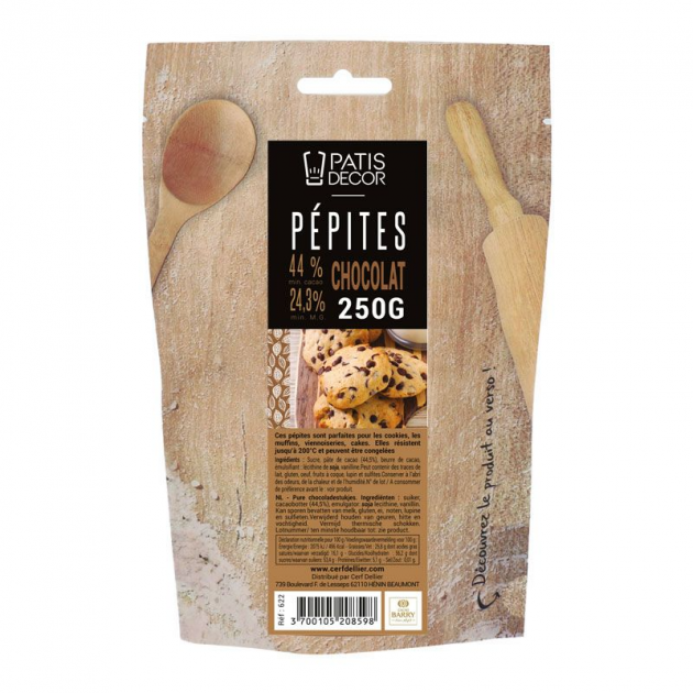 Pepites de Chocolat Noir Sicao 250 g Patisdecor