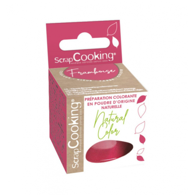 Colorant Alimentaire Naturel en Poudre Rouge Framboise 10g Scrapcooking