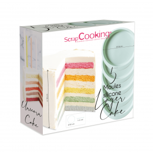 Moules Layer Cake Silicone 18,5 cm x H 2,5 cm (x5) Scrapcooking Moules Layer Cake Silicone 18,5 cm x H 2,5 cm (x5) Scrapcooking