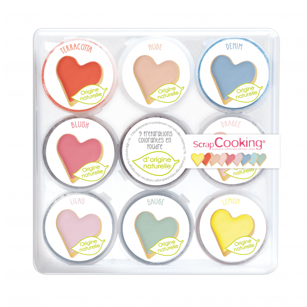 9 Mini Préparations Colorantes Naturelles 9 x 2 g Scrapcooking