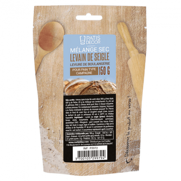 Levain de seigle et levure 150 g Patisdécor