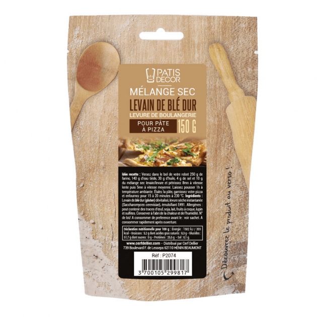 Levain de blé dur pour pizza et levure 150 g Patisdécor