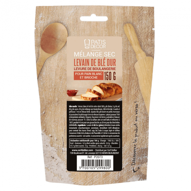 Levain blé dur pour pain et levure 150 g Patisdécor