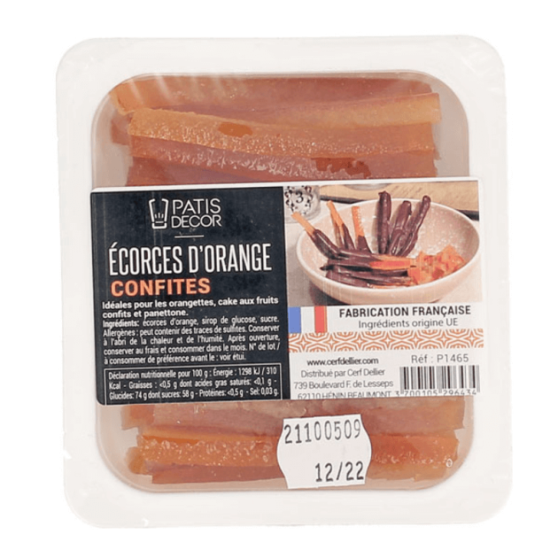 Ecorces Oranges Confites en Lamelles 145 g Patisdécor