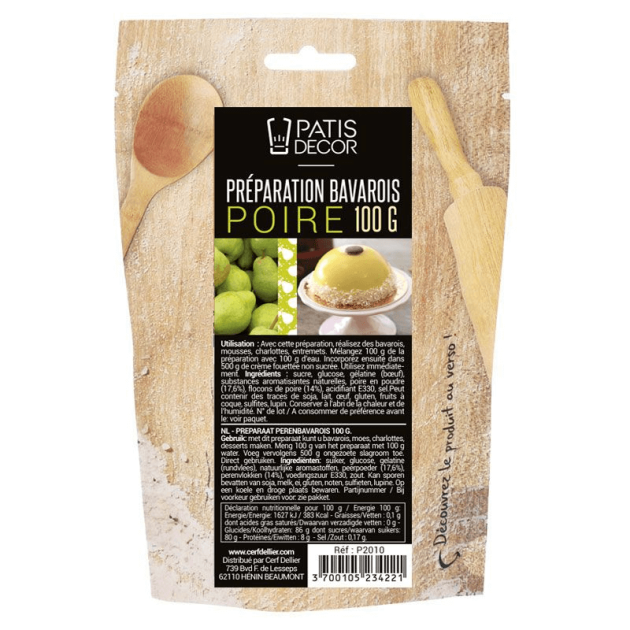 Preparation Bavarois Gel Poire 100 g Patisdecor