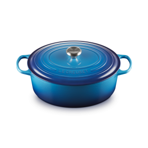Cocotte en Fonte Ovale 33 cm Azur Le Creuset Signature