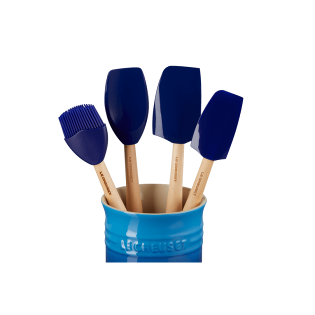 Pot à ustensiles + spatules et pinceau  Pot à ustensiles + spatules et pinceau