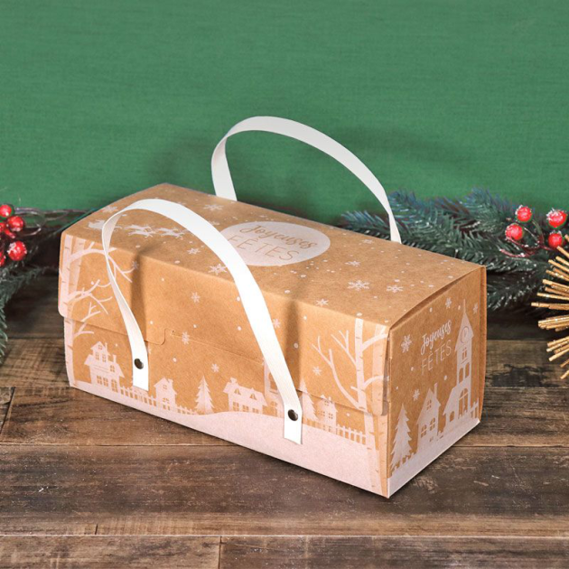 FIN DE SERIE Boîte à Bûche 35 x 11 cm Kraft Patisdécor