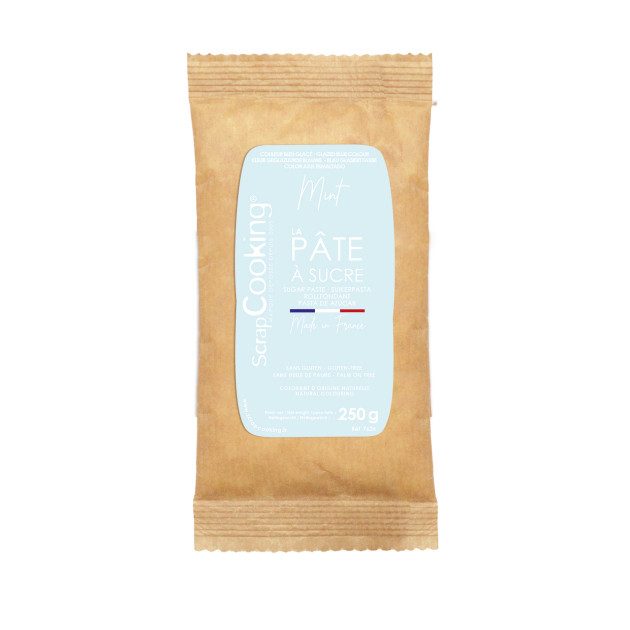 Pâte à Sucre Bleu Mint Colorant Naturel 250 g Scrapcooking