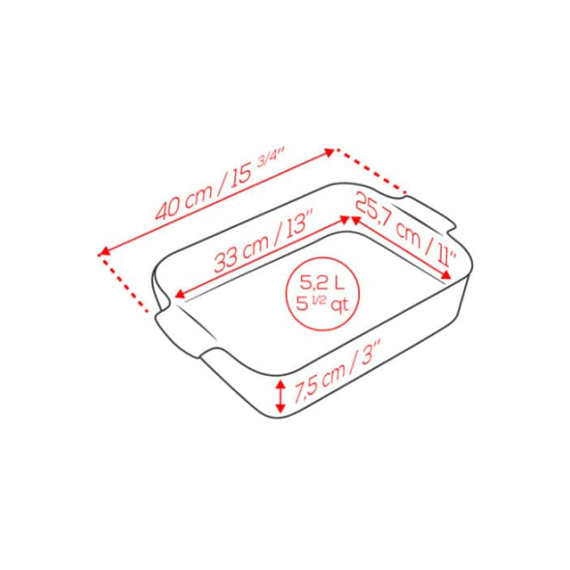 Plat à Four Rectangulaire 40 cm