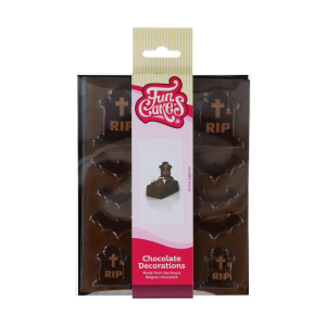 Décors Chocolat Noir Cimetière Halloween Funcakes (x12) Décors Chocolat Noir Cimetière Halloween Funcakes (x12)