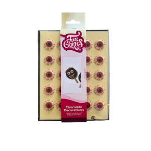 Décors Chocolat Blanc Œil Funcakes (x25) Décors Chocolat Blanc Œil Funcakes (x25)