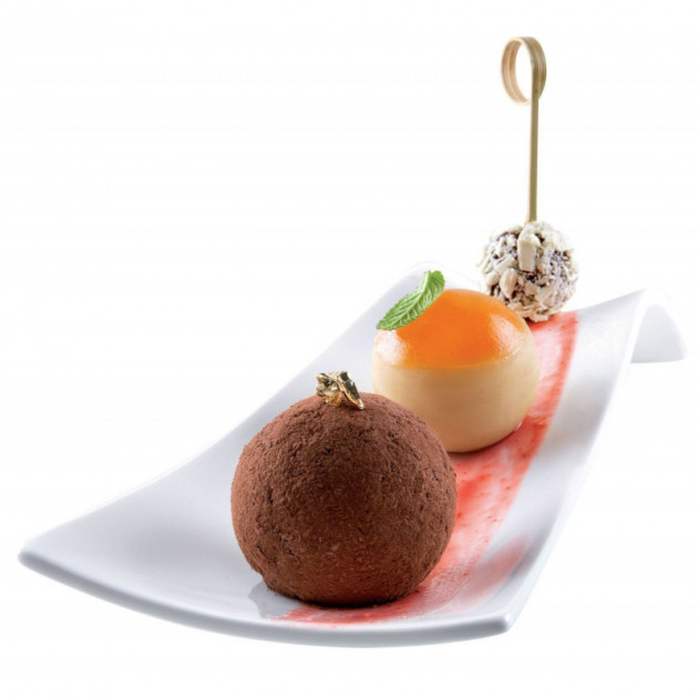 Presentation de gateau sphere dans le Moule 5 Spheres Silicone Silikomart Presentation de gateau sphere dans le Moule 5 Spheres Silicone Silikomart