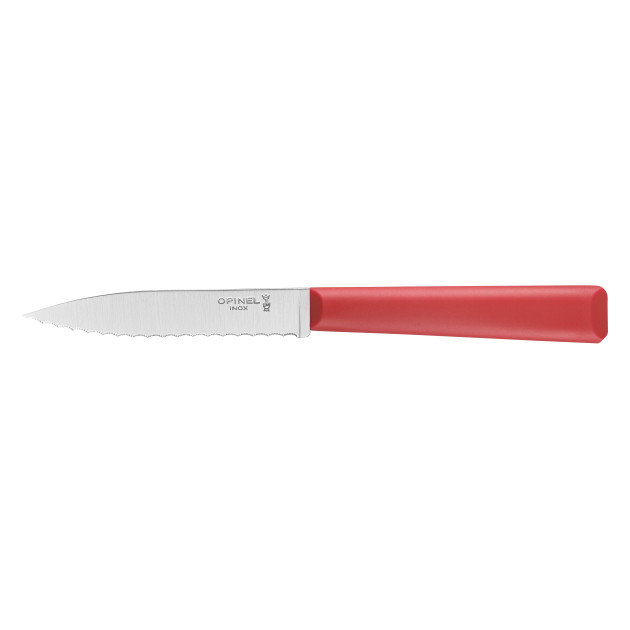 Couteau d'Office 10 cm Cranté Rouge Les Essentiels + Opinel