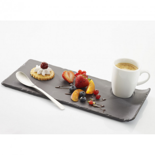 Cafe gourmand sur une assiette Basalt en porcelaine Revol Cafe gourmand sur une assiette Basalt en porcelaine Revol