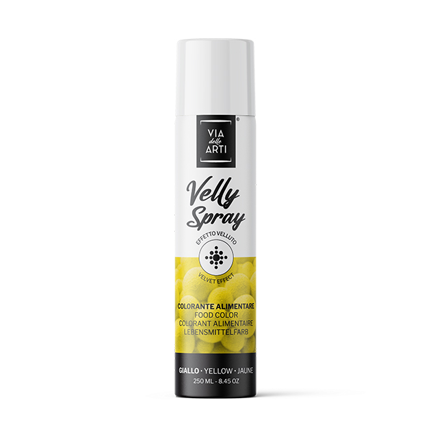 Spray Velours Jaune 250 ml Colorant Alimentaire Velly Spray Pro