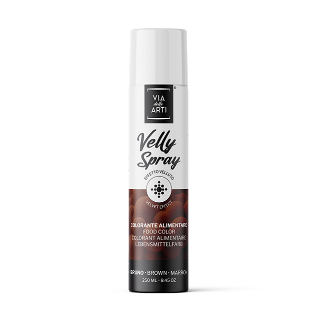 Spray Velours Brun (Chocolat) 250 ml Colorant Alimentaire Velly Spray Pro