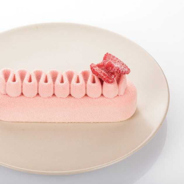 Eclair rose avec decoration 3D Silikomart 3D Design