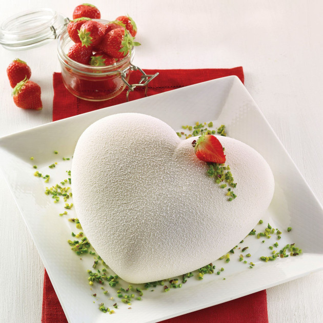 Gateau moelleux en forme de coeur