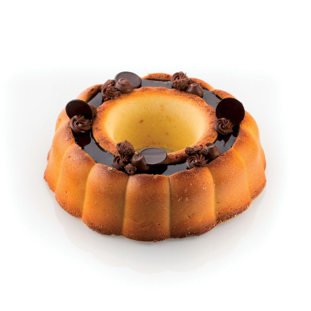 gateau rond avec un trou en forme de volcan Silikomart