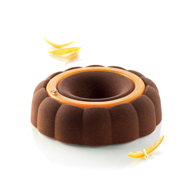 Creation au chocolat velours avec le moule paradise silikomart