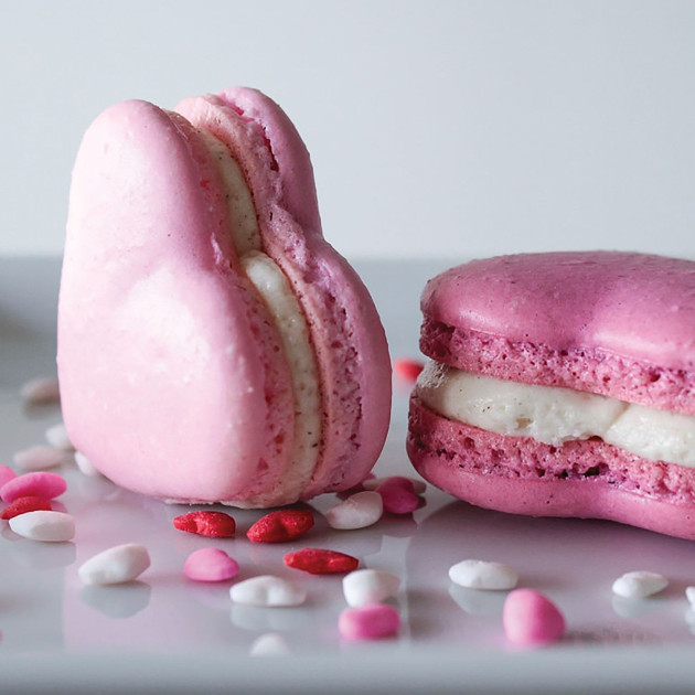 Macarons realises a partir de la plaque en silicone