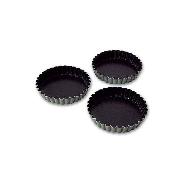 Noir-rectangulaire, 8 pièces DEBBD Lot de 8 moules à gâteau perforés ronds pour décoration de tartelettes 