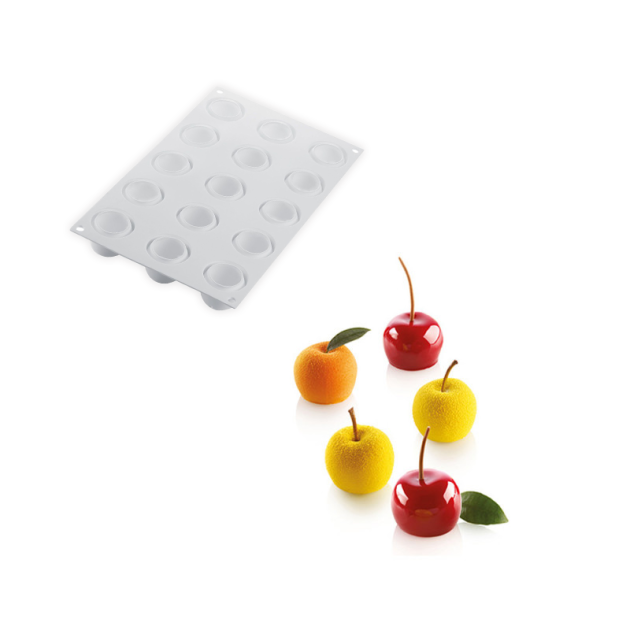 Moule Silicone 15 Mini Pommes 39 x h30 mm 30ml SilikoMart Professional