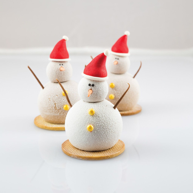 Bonhomme de neige réalisé à partir de moule Truffe de Silikomart