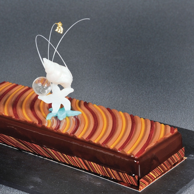 Entremet vagues colorées Entremet vagues colorées