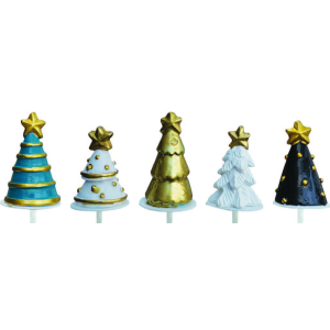 Assortiment Décors Bûche Sapin Or (x50) Assortiment Décors Bûche Sapin Or (x50)
