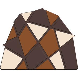 Moule Embout de Bûche 9006 Triangles 9,5 x 7,5 cm (x6)