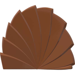 Moule Embout de Bûche 9014 Eventail Gauche 9 x 7,8 cm (x6)